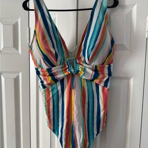 Colorful Striped Swimsuit